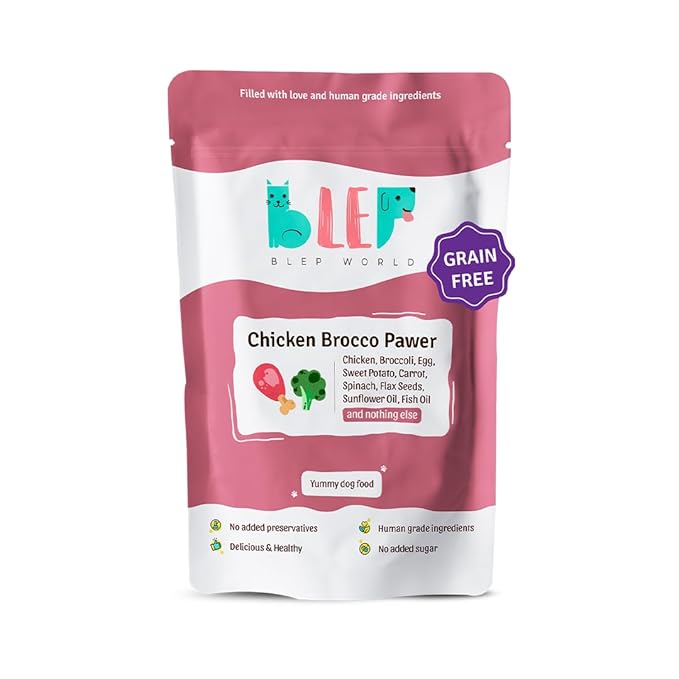 Blep Fresh Human Grade Dog Wet Food Chicken Broco Pawer 100G Pack