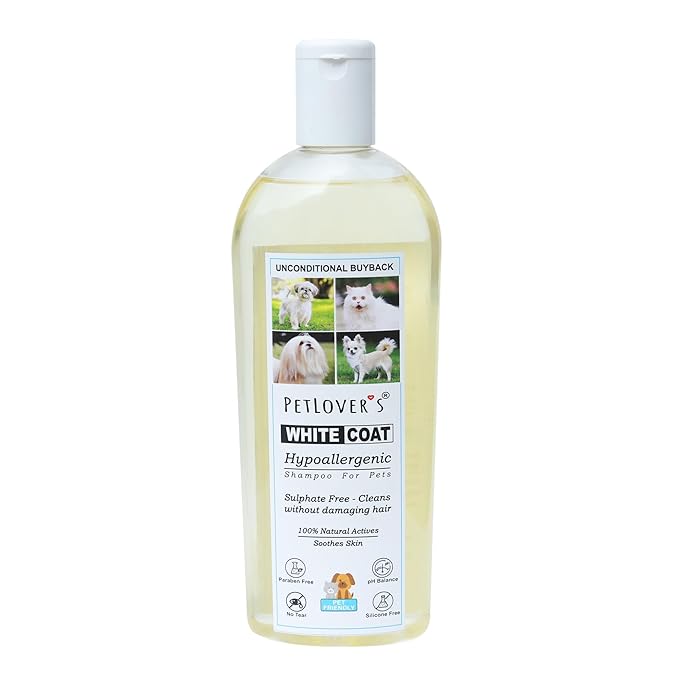 Petlover's White Coat Hypoallergenic Shampoo For Dog