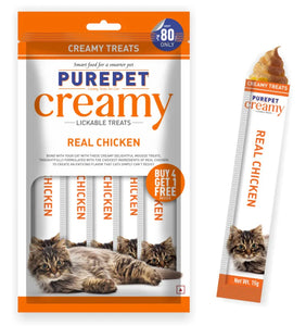 Purepet Creamy Real Chicken Lickable Treats